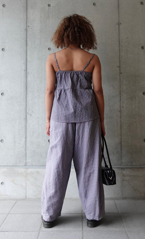 チェックボリュームラフパンツ